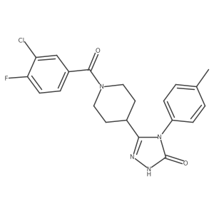 5-[1-(3-chloro-4-fluorobenzoyl)piperidin-4-yl]-4-(4-methylphenyl)-2,4-dihydro-3H-1,2,4-triazol-3-one Structure