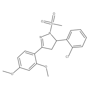 5-(2-chlorophenyl)-3-(2,4-dimethoxyphenyl)-1-methanesulfonyl-4,5-dihydro-1H-pyrazole Structure