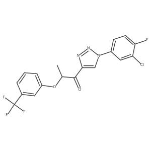 1-[1-(3-chloro-4-fluorophenyl)-1H-1,2,3-triazol-4-yl]-2-[3-(trifluoromethyl)phenoxy]-1-propanone结构式