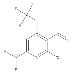 2-Chloro-6-(difluoromethyl)-4-(trifluoromethoxy)nicotinaldehyde Structure