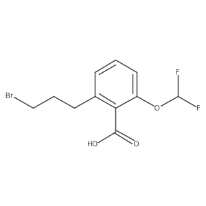 2-(3-Bromopropyl)-6-(difluoromethoxy)benzoic acid Structure