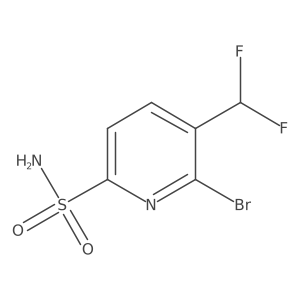 6-Bromo-5-(difluoromethyl)pyridine-2-sulfonamide结构式
