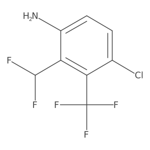 4-Chloro-2-(difluoromethyl)-3-(trifluoromethyl)aniline结构式