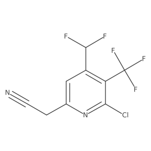 2-(6-Chloro-4-(difluoromethyl)-5-(trifluoromethyl)pyridin-2-yl)acetonitrile结构式