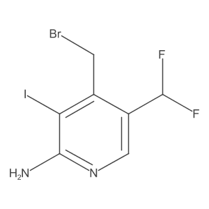 4-(Bromomethyl)-5-(difluoromethyl)-3-iodopyridin-2-amine结构式