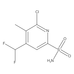 6-Chloro-4-(difluoromethyl)-5-methylpyridine-2-sulfonamide结构式