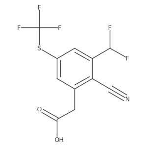 2-(2-Cyano-3-(difluoromethyl)-5-((trifluoromethyl)thio)phenyl)acetic acid Structure