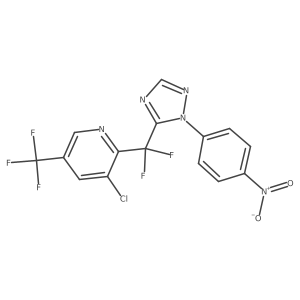 3-chloro-2-(difluoro(1-(4-nitrophenyl)-1H-1,2,4-triazol-5-yl)methyl)-5-(trifluoromethyl)pyridine结构式