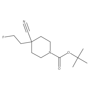 1-Piperidinecarboxylic acid, 4-cyano-4-(2-fluoroethyl)-, 1,1-dimethylethyl ester Structure