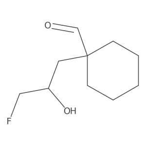 1-(3-Fluoro-2-hydroxypropyl)cyclohexane-1-carbaldehyde Structure