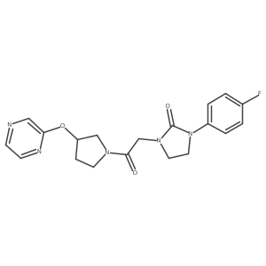 1-(4-Fluorophenyl)-3-(2-oxo-2-(3-(pyrazin-2-yloxy)pyrrolidin-1-yl)ethyl)imidazolidin-2-one Structure
