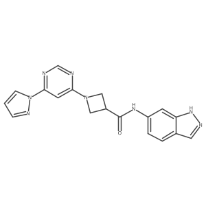 1-(6-(1H-pyrazol-1-yl)pyrimidin-4-yl)-N-(1H-indazol-6-yl)azetidine-3-carboxamide Structure