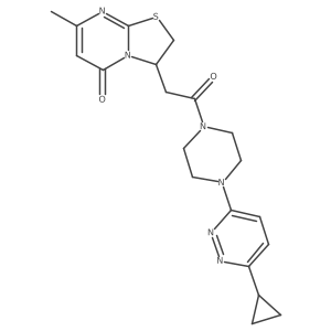 3-(2-(4-(6-cyclopropylpyridazin-3-yl)piperazin-1-yl)-2-oxoethyl)-7-methyl-2H-thiazolo[3,2-a]pyrimidin-5(3H)-one Structure