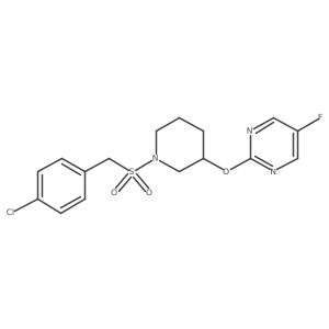2-((1-((4-Chlorobenzyl)sulfonyl)piperidin-3-yl)oxy)-5-fluoropyrimidine结构式