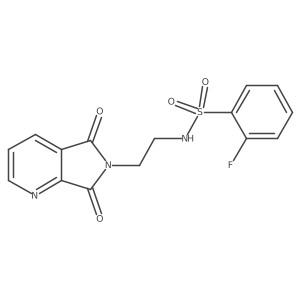 N-(2-{5,7-dioxo-5H,6H,7H-pyrrolo[3,4-b]pyridin-6-yl}ethyl)-2-fluorobenzene-1-sulfonamide结构式