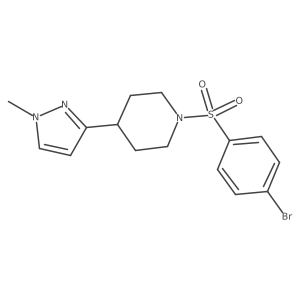 1-((4-bromophenyl)sulfonyl)-4-(1-methyl-1H-pyrazol-3-yl)piperidine结构式