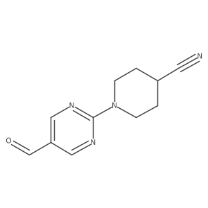 1-(5-Formylpyrimidin-2-yl)piperidine-4-carbonitrile Structure