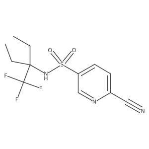 6-cyano-N-[3-(trifluoromethyl)pentan-3-yl]pyridine-3-sulfonamide结构式