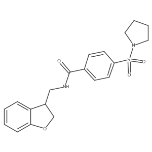 N-[(2,3-dihydro-1-benzofuran-3-yl)methyl]-4-(pyrrolidine-1-sulfonyl)benzamide结构式