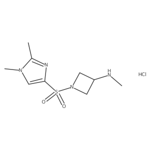 1-((1,2-dimethyl-1H-imidazol-4-yl)sulfonyl)-N-methylazetidin-3-amine hydrochloride结构式