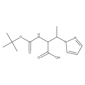 2-{[(tert-butoxy)carbonyl]amino}-3-(1H-pyrazol-1-yl)butanoic acid结构式