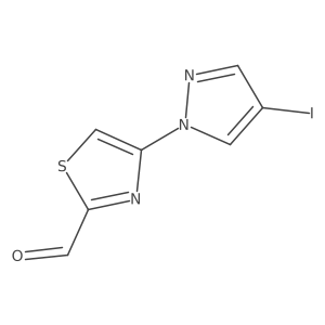 4-(4-iodo-1H-pyrazol-1-yl)-1,3-thiazole-2-carbaldehyde结构式