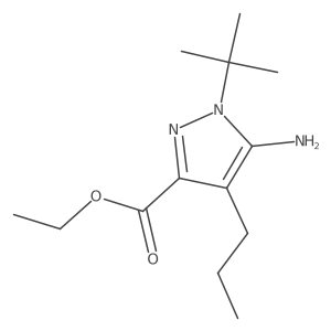 ethyl 5-amino-1-tert-butyl-4-propyl-1H-pyrazole-3-carboxylate结构式