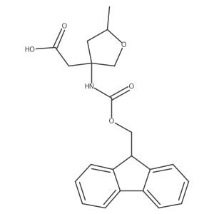 2-[3-({[(9H-fluoren-9-yl)methoxy]carbonyl}amino)-5-methyloxolan-3-yl]acetic acid结构式