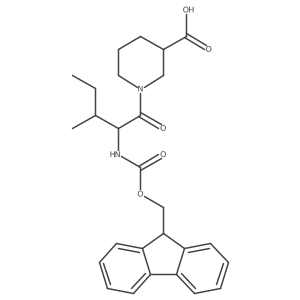 (3R)-1-[(2S,3S)-2-({[(9H-fluoren-9-yl)methoxy]carbonyl}amino)-3-methylpentanoyl]piperidine-3-carboxylic acid结构式