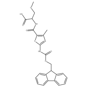 (2S)-2-{[2-({[(9H-fluoren-9-yl)methoxy]carbonyl}amino)-4-methyl-1,3-thiazol-5-yl]formamido}-3-methoxypropanoic acid结构式