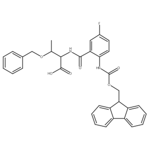 (2R,3S)-3-(benzyloxy)-2-{[2-({[(9H-fluoren-9-yl)methoxy]carbonyl}amino)-5-fluorophenyl]formamido}butanoic acid Structure