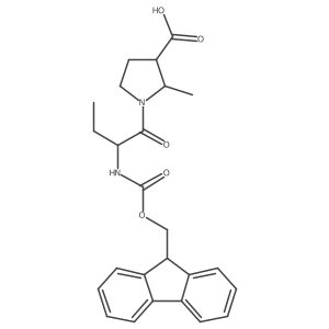 1-[(2R)-2-({[(9H-fluoren-9-yl)methoxy]carbonyl}amino)butanoyl]-2-methylpyrrolidine-3-carboxylic acid Structure
