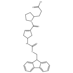 3-{1-[4-({[(9H-fluoren-9-yl)methoxy]carbonyl}amino)cyclopent-1-ene-1-carbonyl]pyrrolidin-2-yl}propanoic acid Structure
