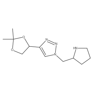 4-(2,2-dimethyl-1,3-dioxolan-4-yl)-1-(pyrrolidin-2-ylmethyl)-1H-1,2,3-triazole结构式
