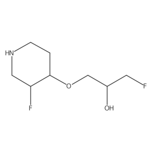 1-Fluoro-3-[(3-fluoropiperidin-4-yl)oxy]propan-2-ol结构式