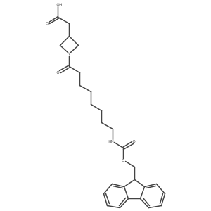 2-{1-[8-({[(9H-fluoren-9-yl)methoxy]carbonyl}amino)octanoyl]azetidin-3-yl}acetic acid Structure