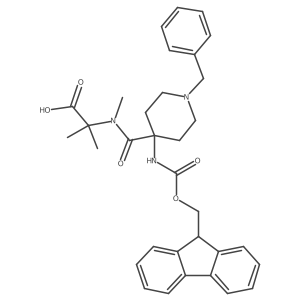 2-{1-[1-benzyl-4-({[(9H-fluoren-9-yl)methoxy]carbonyl}amino)piperidin-4-yl]-N-methylformamido}-2-methylpropanoic acid结构式