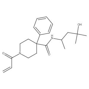 N-(4-Hydroxy-4-methylpentan-2-yl)-4-phenyl-1-prop-2-enoylpiperidine-4-carboxamide结构式