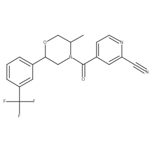 4-[5-Methyl-2-[3-(trifluoromethyl)phenyl]morpholine-4-carbonyl]pyridine-2-carbonitrile结构式