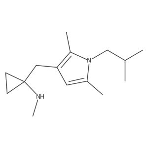 1-{[2,5-dimethyl-1-(2-methylpropyl)-1H-pyrrol-3-yl]methyl}-N-methylcyclopropan-1-amine结构式