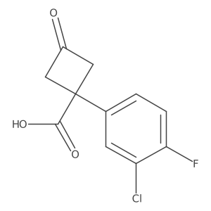 1-(3-Chloro-4-fluorophenyl)-3-oxocyclobutane-1-carboxylic acid结构式