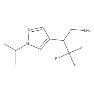 3,3,3-trifluoro-2-[1-(propan-2-yl)-1H-pyrazol-4-yl]propan-1-amine结构式