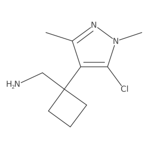 [1-(5-chloro-1,3-dimethyl-1H-pyrazol-4-yl)cyclobutyl]methanamine结构式