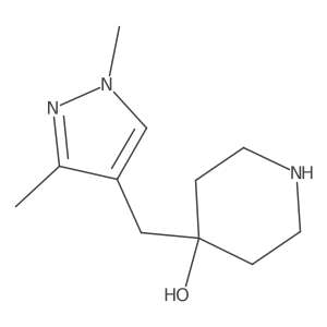 4-[(1,3-dimethyl-1H-pyrazol-4-yl)methyl]piperidin-4-ol结构式