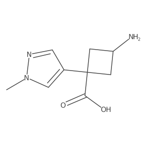 3-amino-1-(1-methyl-1H-pyrazol-4-yl)cyclobutane-1-carboxylic acid Structure