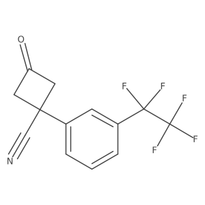 3-Oxo-1-[3-(pentafluoroethyl)phenyl]cyclobutane-1-carbonitrile Structure