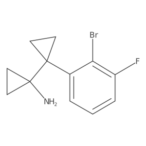 1-[1-(2-Bromo-3-fluorophenyl)cyclopropyl]cyclopropan-1-amine Structure