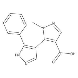 1-methyl-5-(3-phenyl-1H-pyrazol-4-yl)-1H-pyrazole-4-carboxylic acid结构式