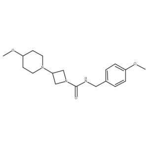N-[(4-methoxyphenyl)methyl]-3-(4-methoxypiperidin-1-yl)azetidine-1-carboxamide结构式