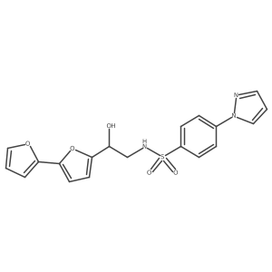 N-(2-{[2,2'-bifuran]-5-yl}-2-hydroxyethyl)-4-(1H-pyrazol-1-yl)benzene-1-sulfonamide Structure